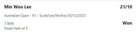 bet slip showing dead heat